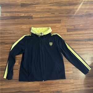 Chaps Black and Yellow Zip-Up Jacket